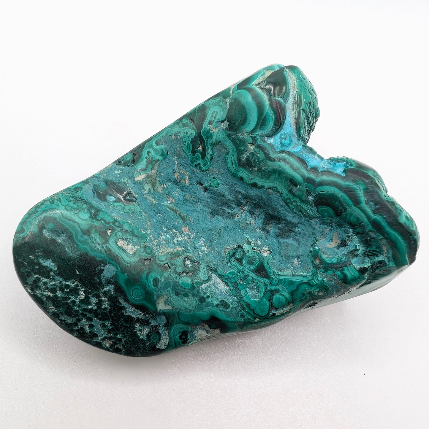 3.3" Flowery Polished Malachite Specimen - DR Congo