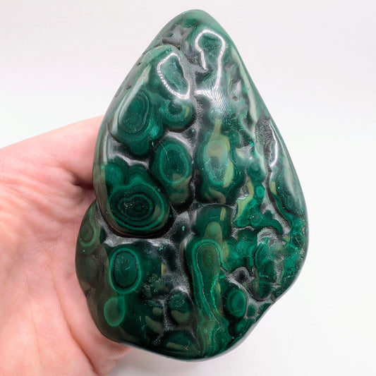 4.43" Polished Deep Green Malachite Specimen - DR Congo
